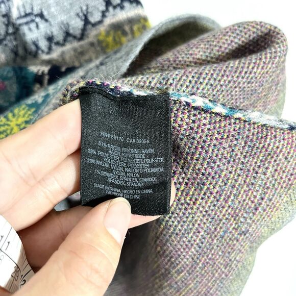 Akemi+Kin Anthropologie Kaleidoscope Sweater Dress Short Sleeve Size S Gray Boho - Picture 6 of 11